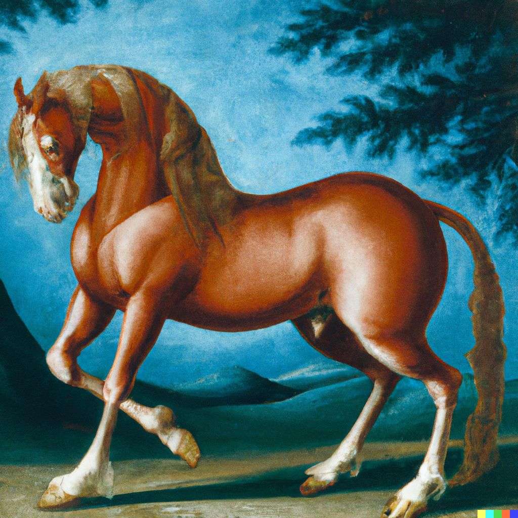 a horse, painting by Sandro Botticelli